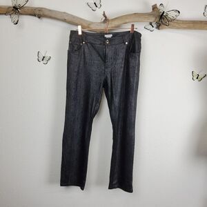 Eric reptile embossed black pants gold hardware